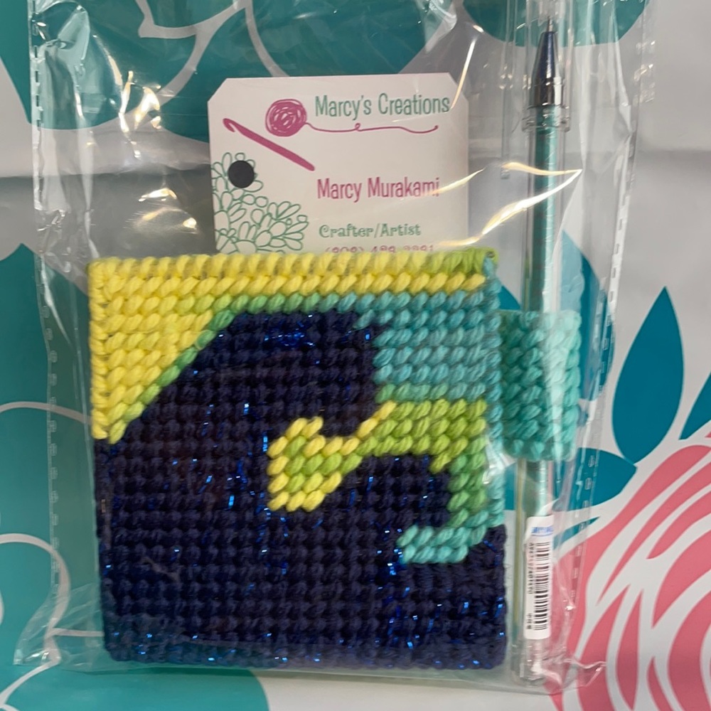 Sparkle waves 🌊 post it pad with case and pen.